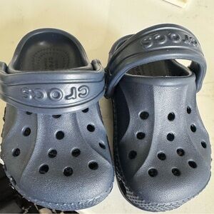 Baby/toddler size 5 navy blue crocs!
